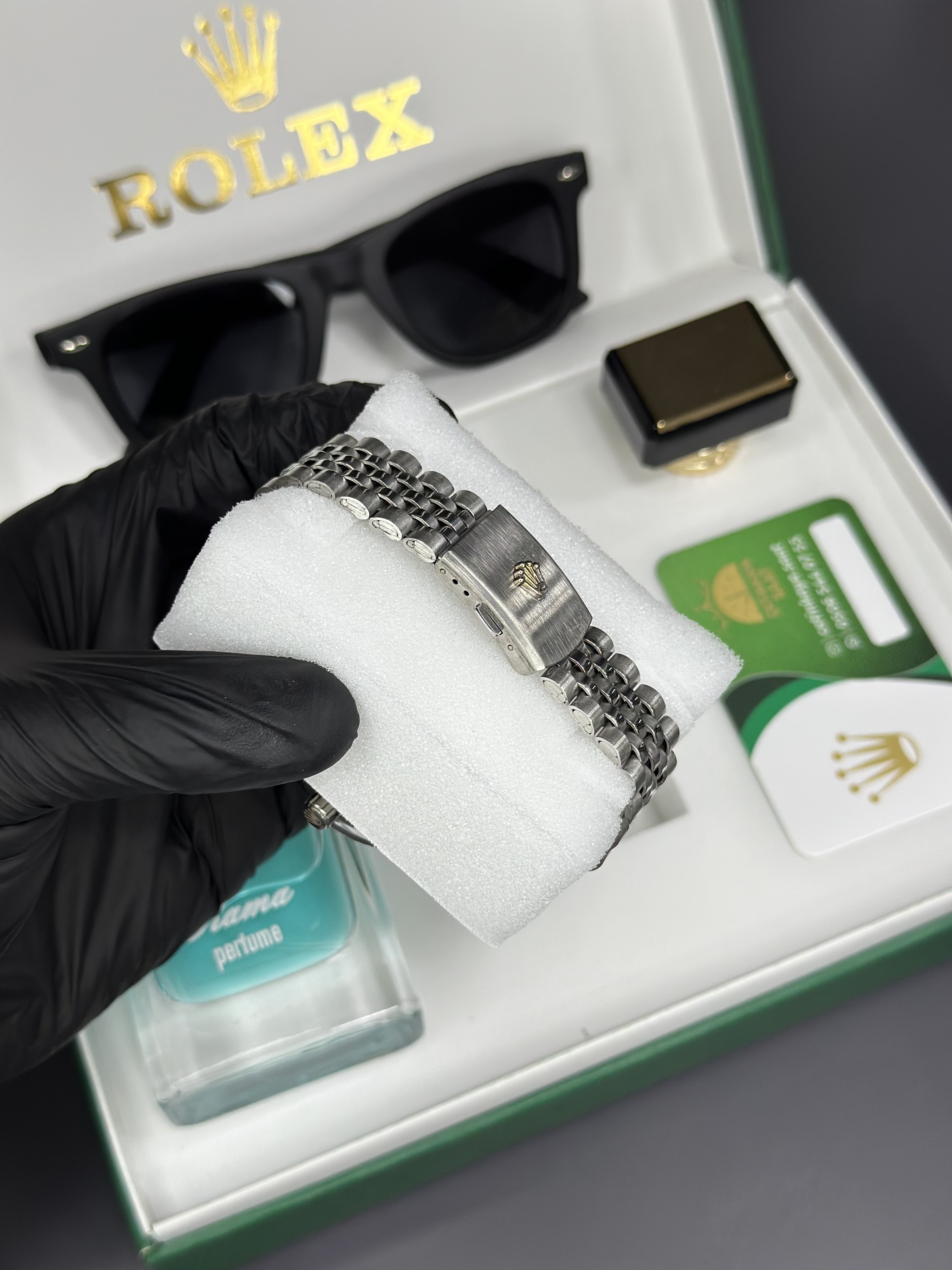 Gümüş day date set